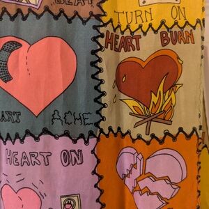 Rare Nicole Miller Silk Scarf With Cool Patchwork Style Design